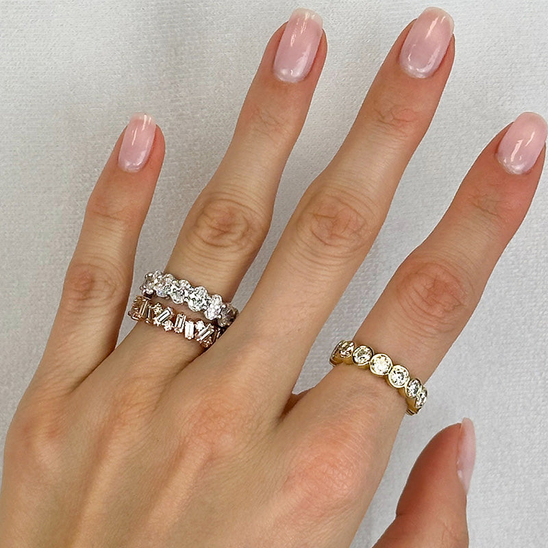 Baguette Round Brilliant Cut Diamond Band