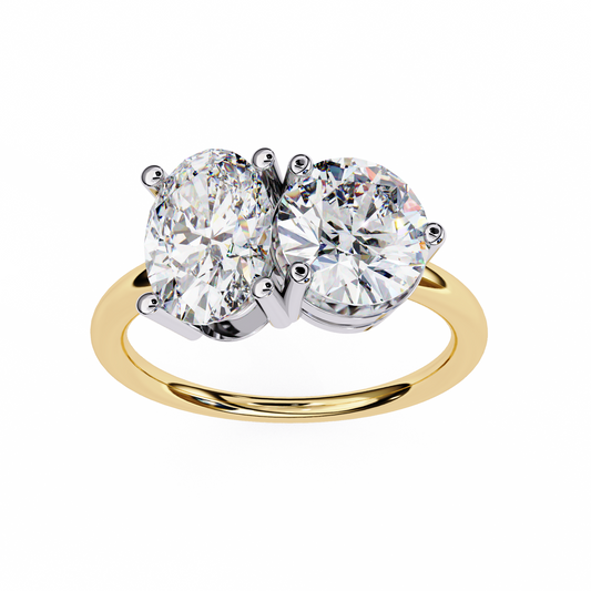 Oval Toi et Moi Ring