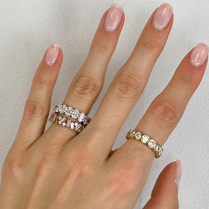 Baguette Round Brilliant Cut Diamond Band