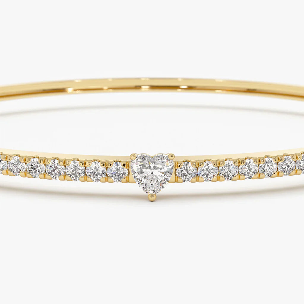 Heart Shaped Half Bangle