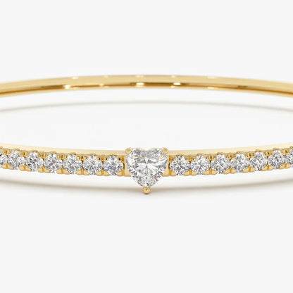 Heart Shaped Half Bangle