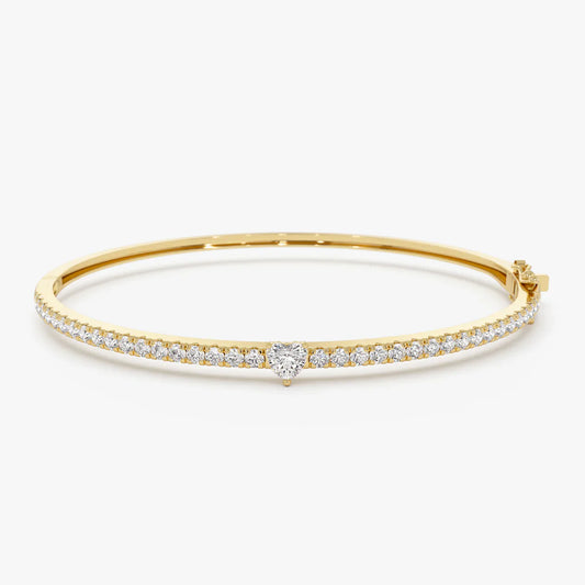 Heart Shaped Half Bangle