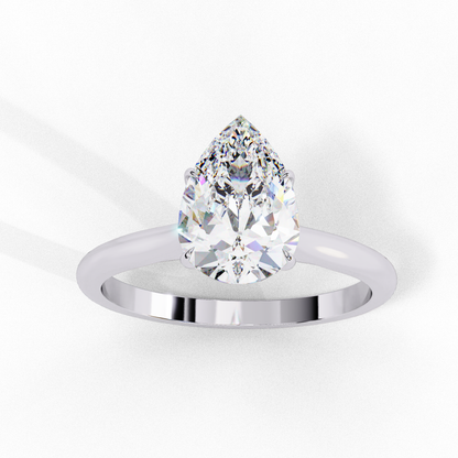 Solitaire Pear Ring