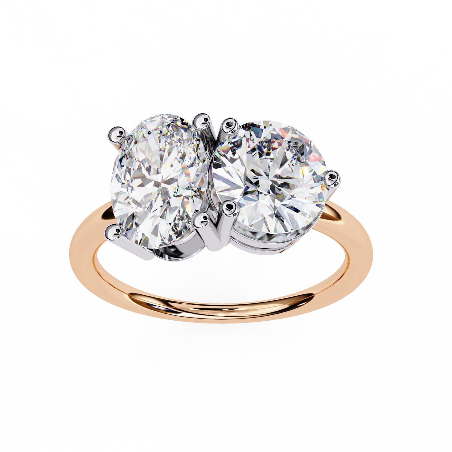 Oval Toi et Moi Ring