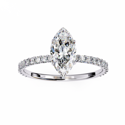 Solitaire Marquise with side diamond