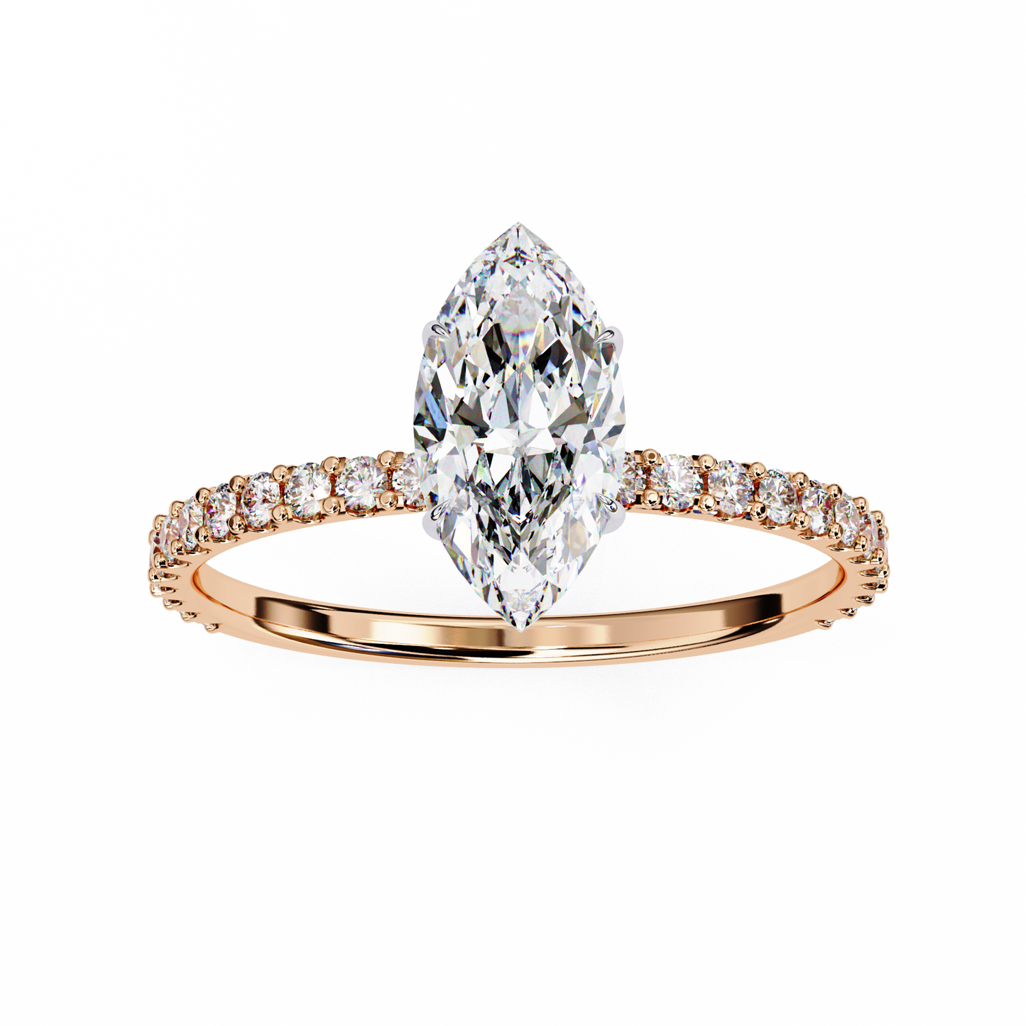 Solitaire Marquise with side diamond