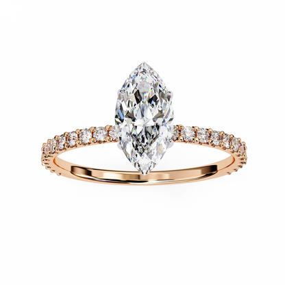 Solitaire Marquise with side diamond