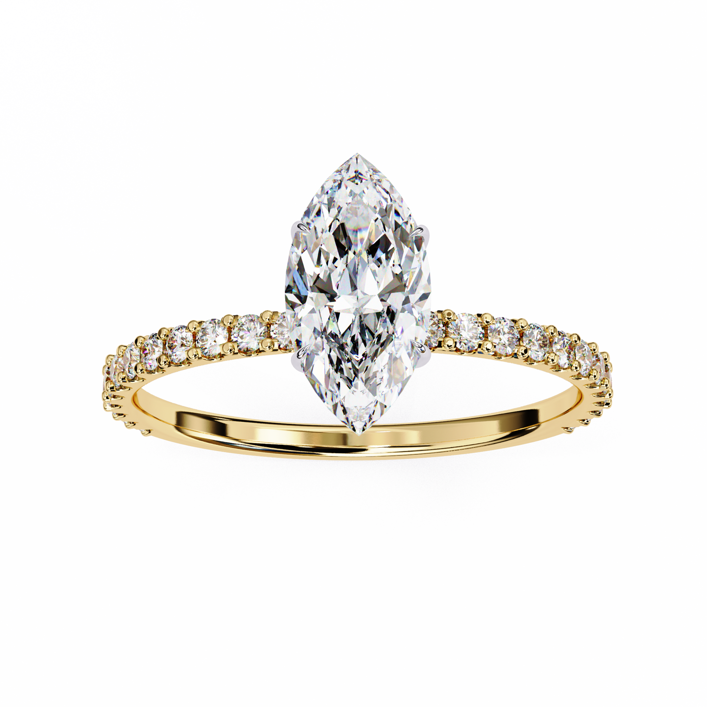 Solitaire Marquise with side diamond