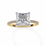 Solitaire Princess with side diamond