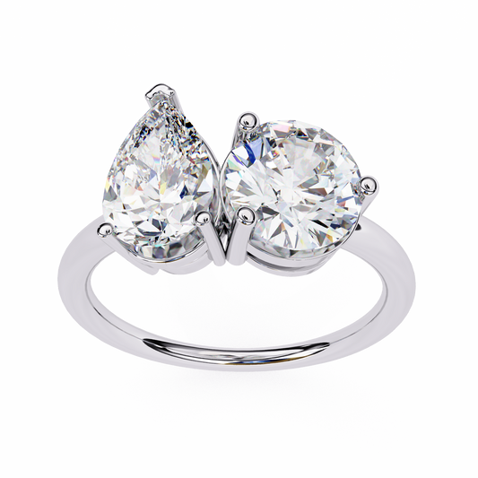 Pear Toi et Moi Ring