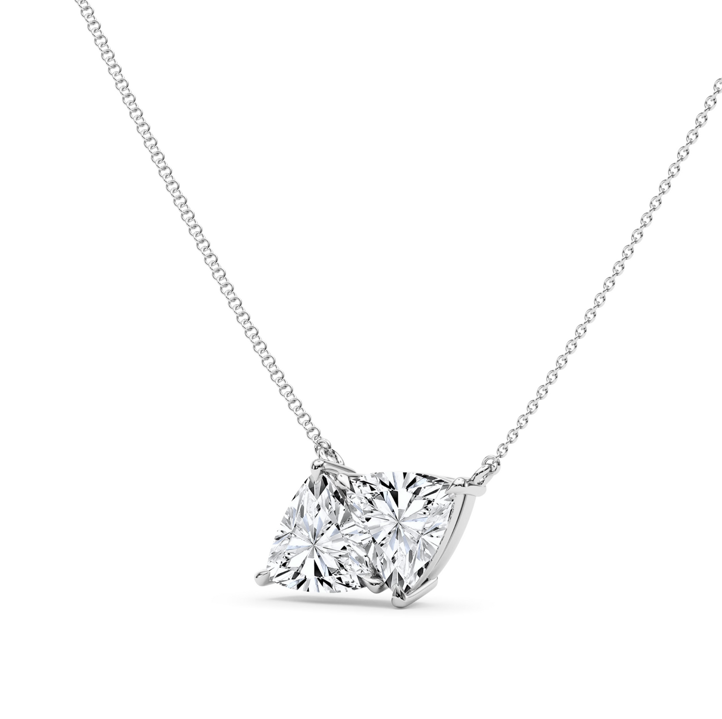 Twin Trillian Shaped Pendant With Chain