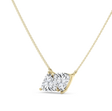 Twin Trillian Shaped Pendant With Chain