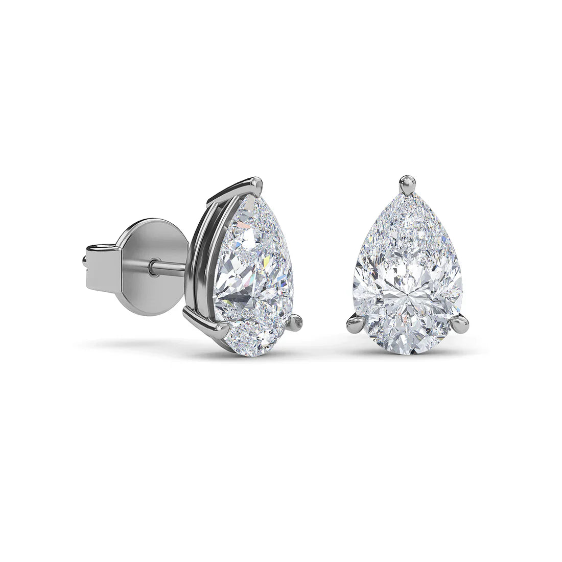 Pear Solitaire Studs