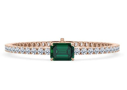 Round-Cut Green Diamond Tennis Bracelet