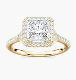 Princess Halo Engagement Ring