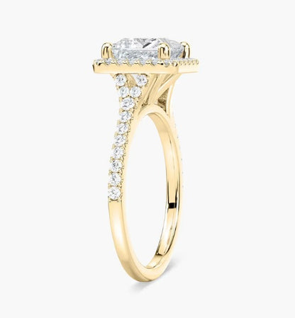 Princess Halo Engagement Ring