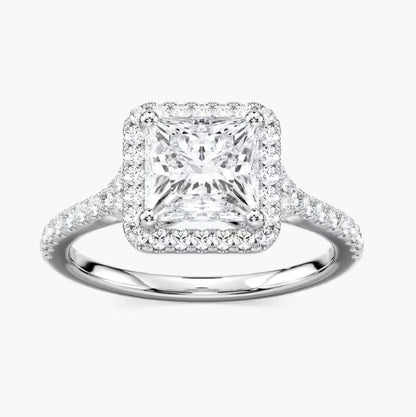 Princess Halo Engagement Ring