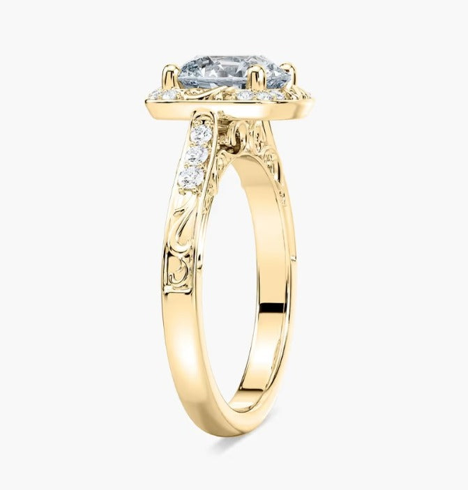 Round Halo Engagement Ring