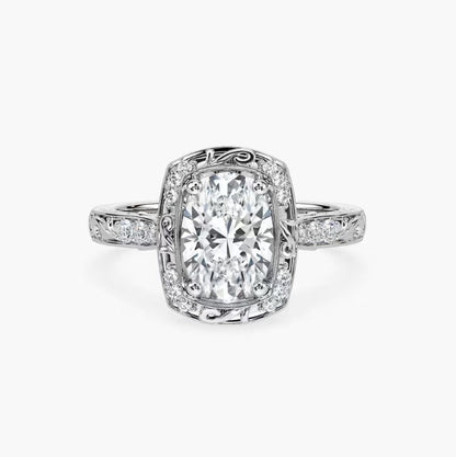 Oval Halo Engagement Ring