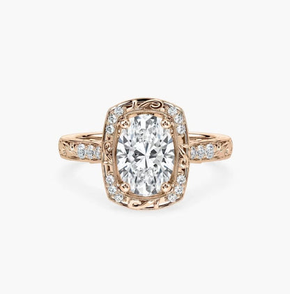 Oval Halo Engagement Ring