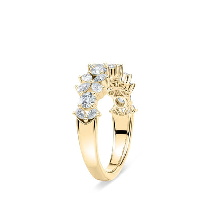 Round and Pear Diamond Band